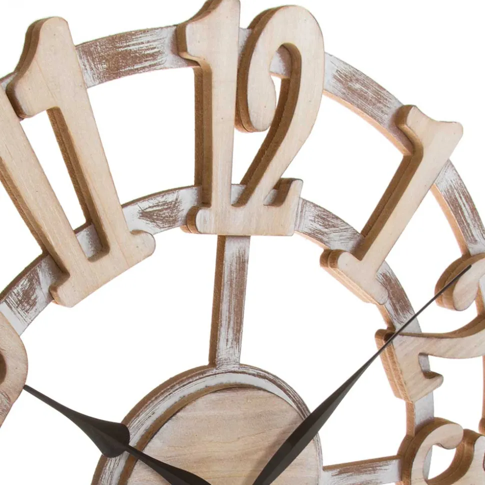 Skelett Design Wanduhr in White Wash - Herri