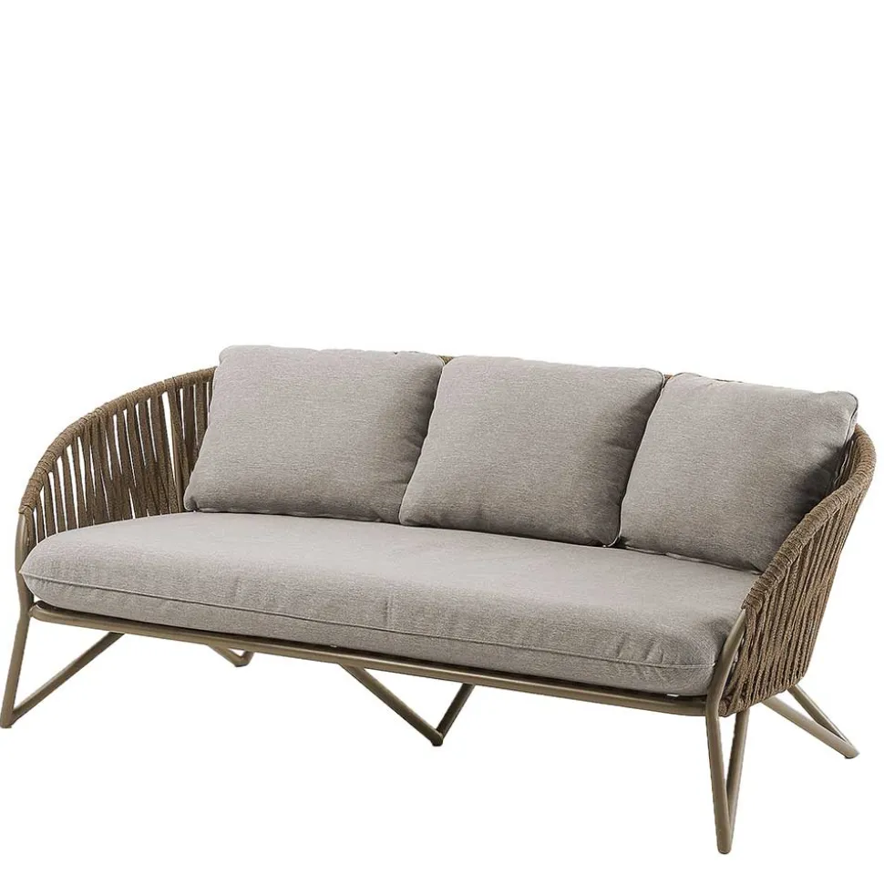 Sofa aus Seilgeflecht in Hellbraun & Beige - Jadnea