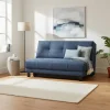 Sofa mit Bettfunktion in Blau Webstoff - Sulara