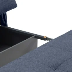 Sofa mit Bettfunktion in Blau Webstoff - Sulara