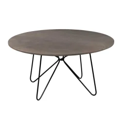 Sofatisch aus Mangobaum Massivholz in Mattsilber - Dosa