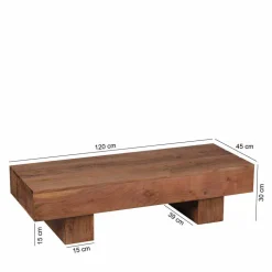 Sofatisch aus naturbelassenem Holz Oridano Akazie massiv