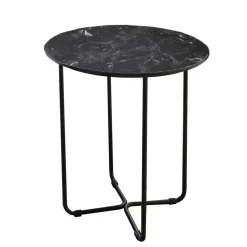 Sofatisch mit Glasplatte in Marmor Optik - Patinca