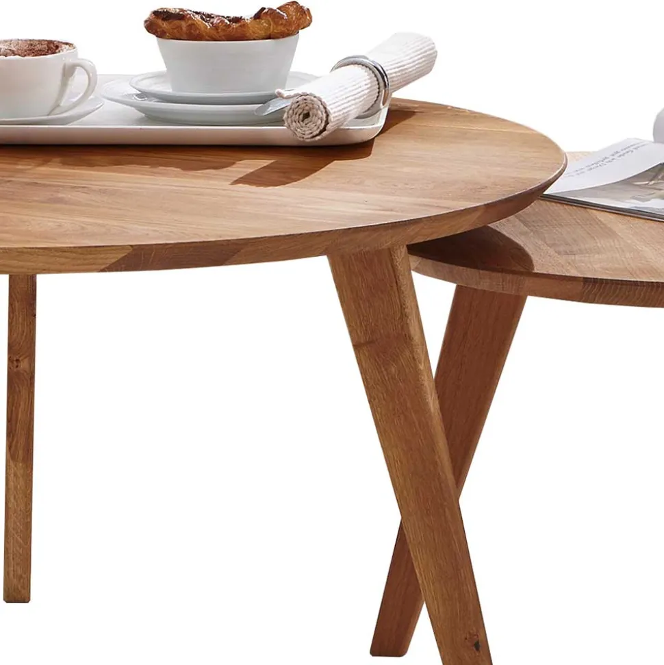 Sofatisch Set aus Wildeiche Massivholz - Ofmany (zweiteilig)