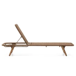 Sonnenliege aus Kordelgeflecht in Beige - Draguno