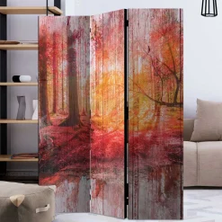 Spanische Trennwand mit Foto Herbstwald - Zither