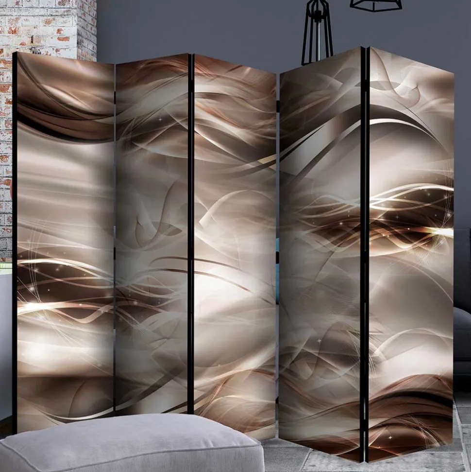 Spanische Wand in Braun & Hellgrau bedruckt - Dennja