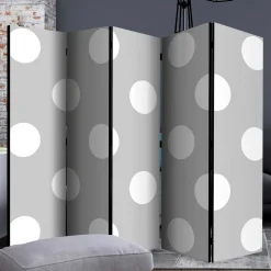 Spanische Wand in Hellgrau mit weißen Punkten - Matresca