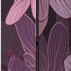 Spanischer Raumteiler mit Blumen Motiv in Lila Rosa - Cino