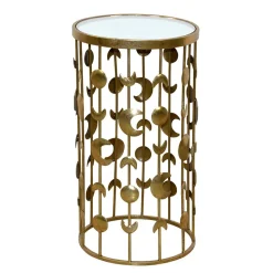 Spiegel Beistelltisch auf Säulengestell mit Monden - Teameus