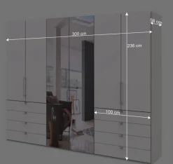 Spiegel Kleiderschrank mit Falttüren - Donpiave