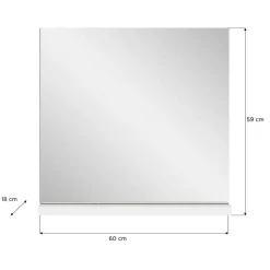 Spiegel mit Ablage in Dunkelgrau - Suad