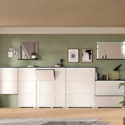 Spiegel mit Ablage in Dunkelgrau - Suad