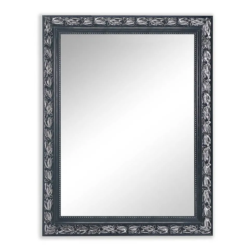 Spiegel mit Holzrahmen in Schwarz Silber - Aphrano