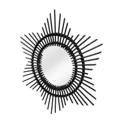 Spiegel mit Rattanrahmen im Stern Look - Manna