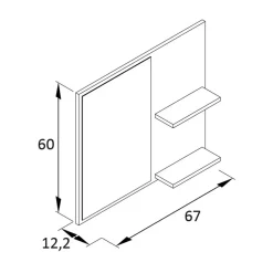 Spiegel mit Regal in Dunkelgrün - Aqua