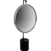 Spiegel mit Ständer in Silber und Schwarz - Fraduno