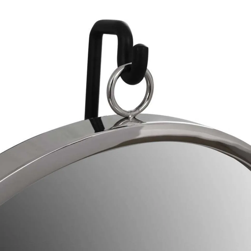 Spiegel mit Ständer in Silber und Schwarz - Fraduno