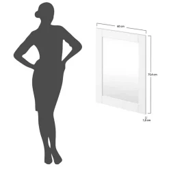 Spiegel mit weißem Massivholzrahmen - Indico