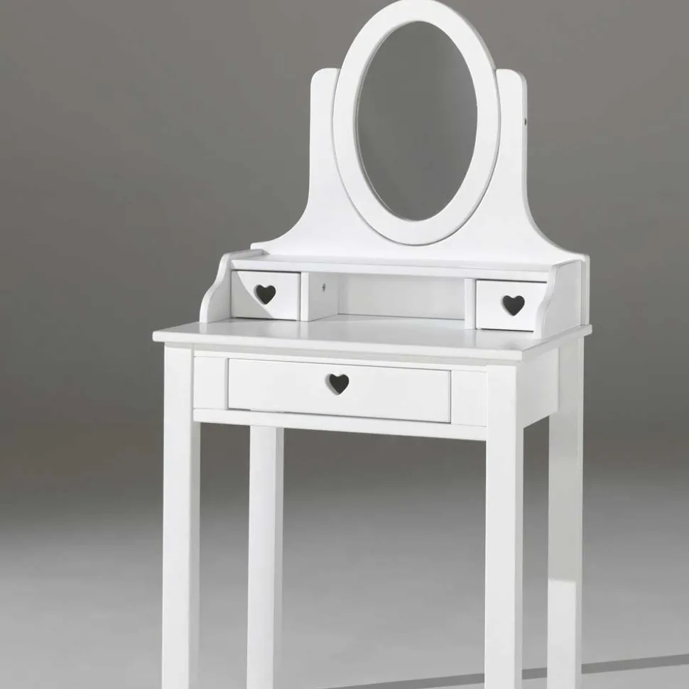 Spiegel Schminktisch Grandory in Weiß lackiert