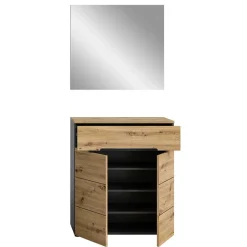 Spiegel und Schuhkommode Set - Norja (zweiteilig)
