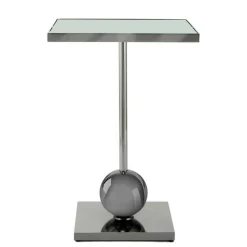 Spiegelglas-Beistelltisch mit Säulengestell - Mandarino