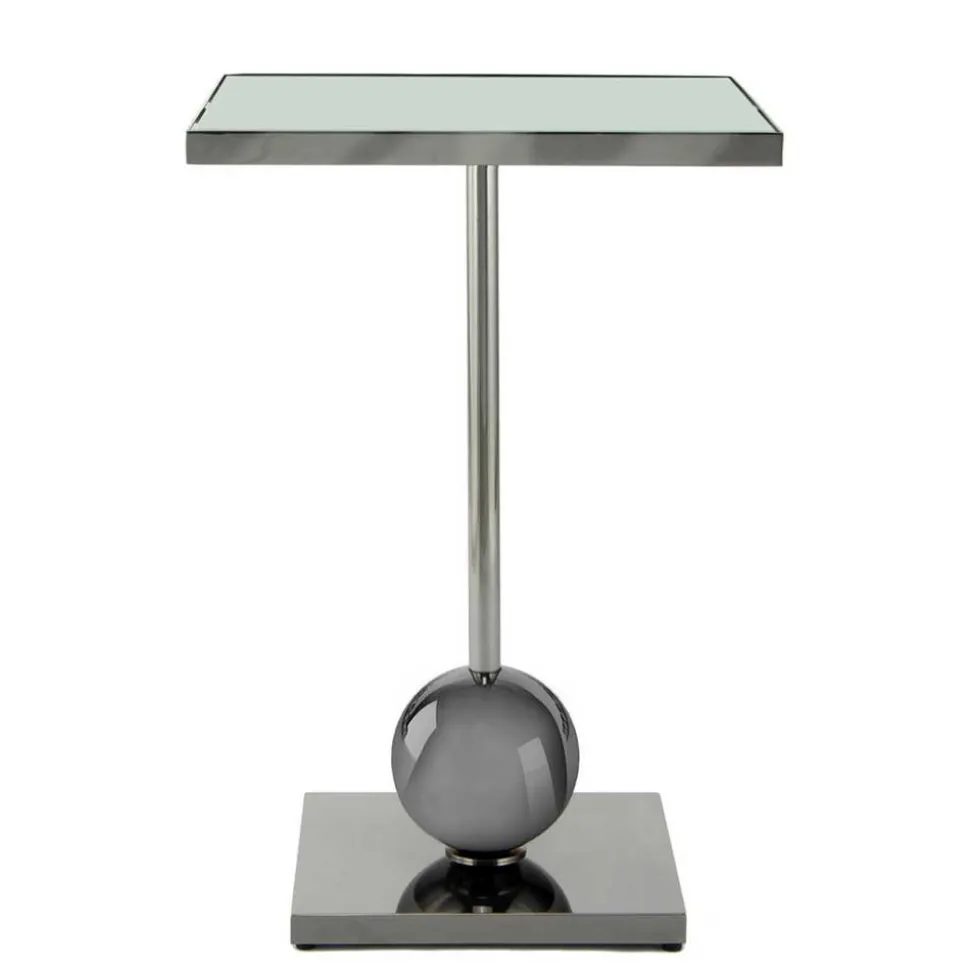 Spiegelglas-Beistelltisch mit Säulengestell - Mandarino