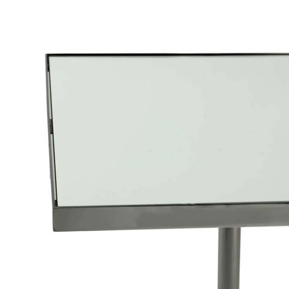 Spiegelglas-Beistelltisch mit Säulengestell - Mandarino