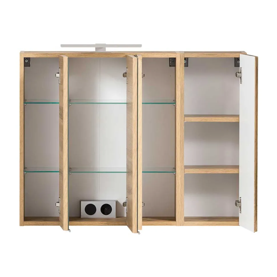 Spiegelschrank 4-türig & Unterbeckenschrank - Mia (zweiteilig)