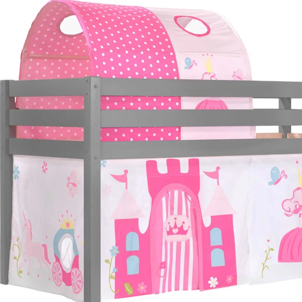 Spielbett Hochbett Prinzessin in Grau - Richy