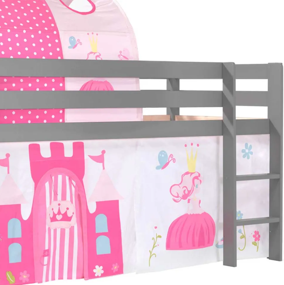 Spielbett Hochbett Prinzessin in Grau - Richy