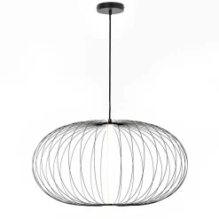 Stahl Draht Hängeleuchte in Schwarz - Eradesca