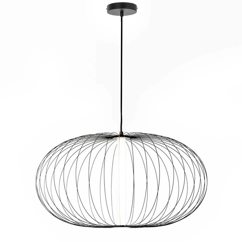 Stahl Draht Hängeleuchte in Schwarz - Eradesca