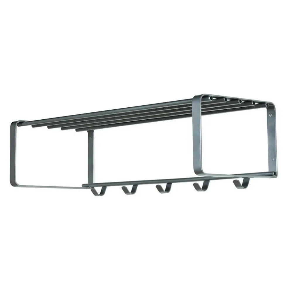 Stahl Garderoben Set in Nickelfarben - Mazurra (zweiteilig)