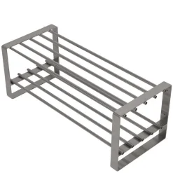 Stahl Garderoben Set in Nickelfarben - Mazurra (zweiteilig)