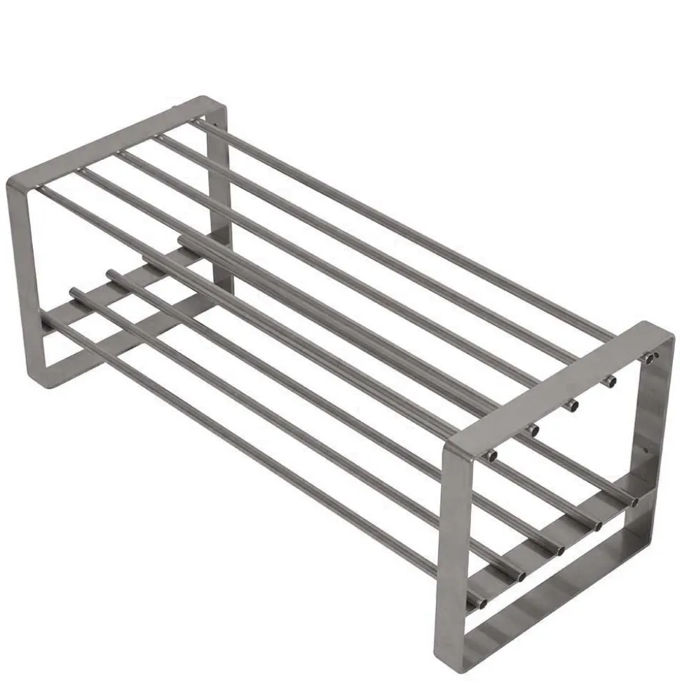 Stahl Garderoben Set in Nickelfarben - Mazurra (zweiteilig)