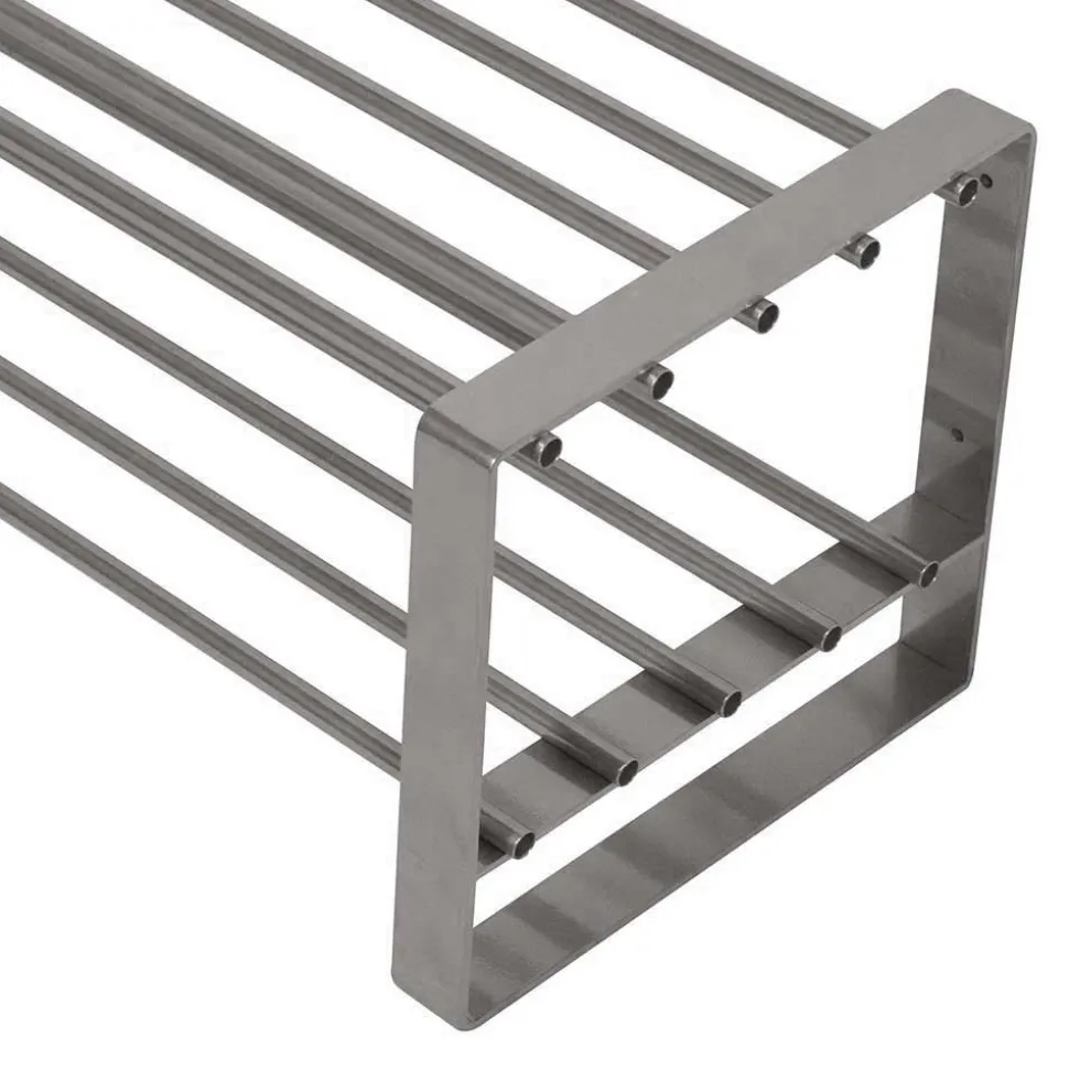 Stahl Garderoben Set in Nickelfarben - Mazurra (zweiteilig)