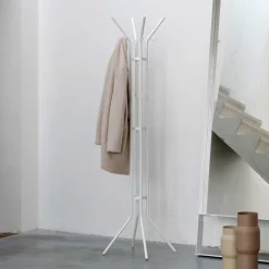 Stahl Garderobenständer in Weiß - Enzigo