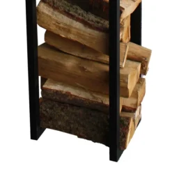 Stahl Kaminholz Regal in Schwarz - Malivio