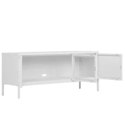 Stahl TV Lowboard mit drei Glastüren - Sancrez