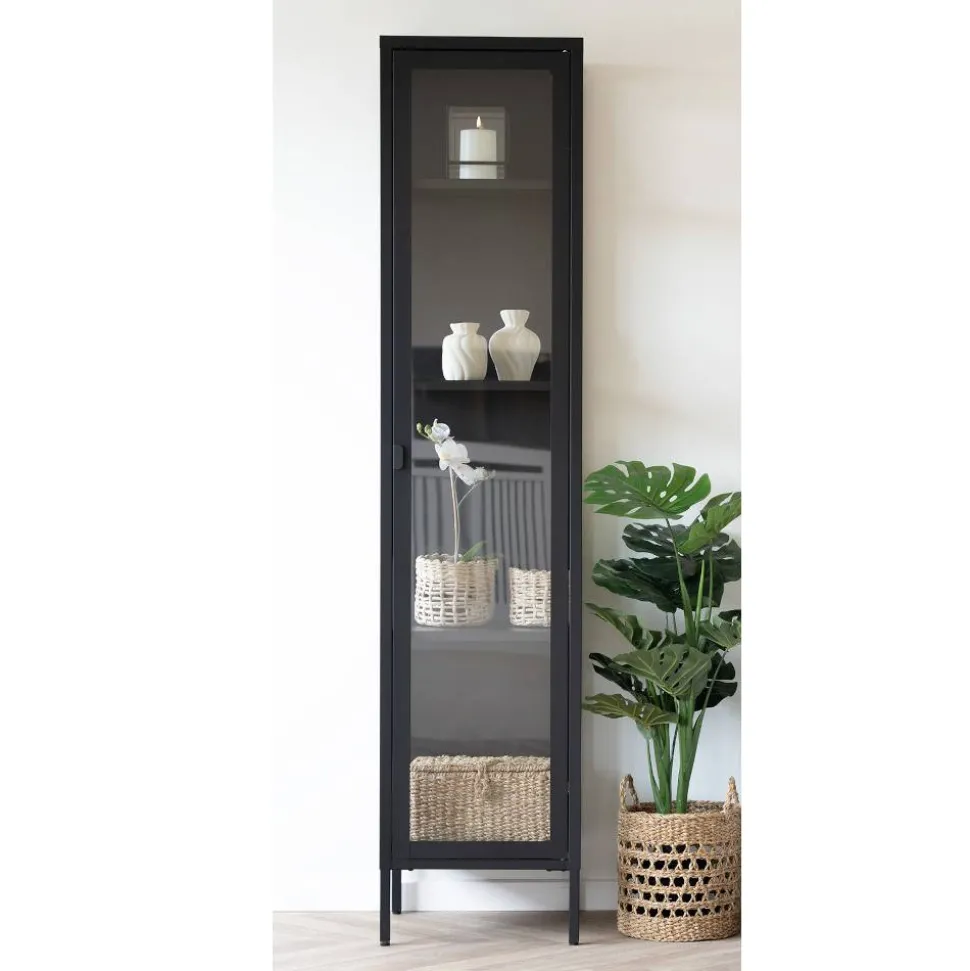 Stahl-Vitrine in Schwarz - Rodicca