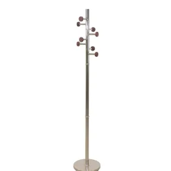 Standgarderobe in Nickelfarben & Natur - Rambano