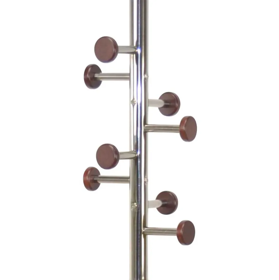 Standgarderobe in Nickelfarben & Natur - Rambano