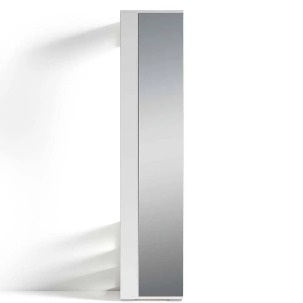 Standgarderobe mit Spiegel in Weiß - Emja