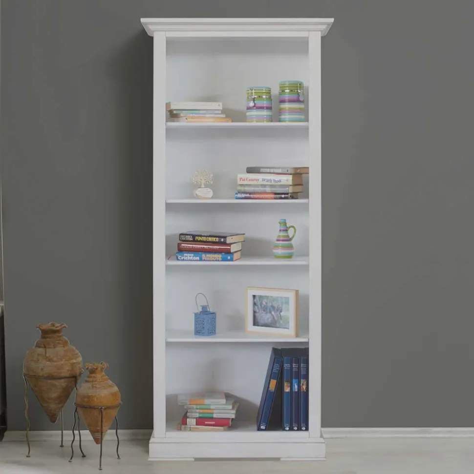 Standregal mit fünf Fächern in Antikweiß - Annot