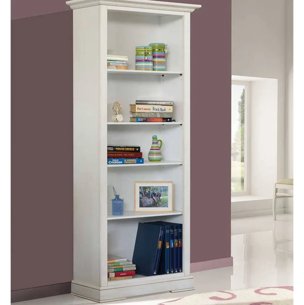 Standregal mit fünf Fächern in Antikweiß - Annot