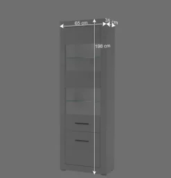 Standvitrine in Hochglanz Weiß Yulis 2-türig