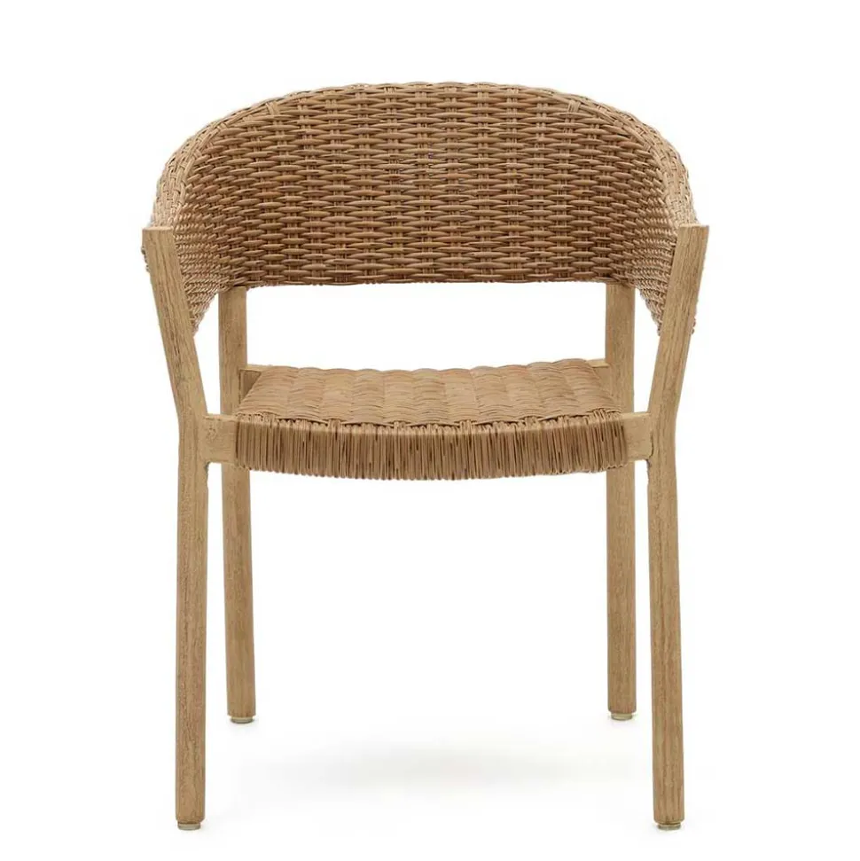 Stapelbare Armlehnstühle aus Eukalyptusholz - Finola (4er Set)