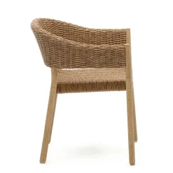 Stapelbare Armlehnstühle aus Eukalyptusholz - Finola (4er Set)