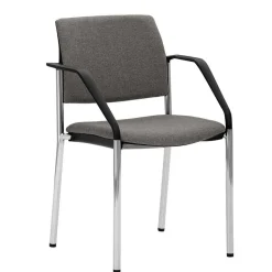 Stapelbarer Armlehnenstuhl in Grau Stoff - Lovanna